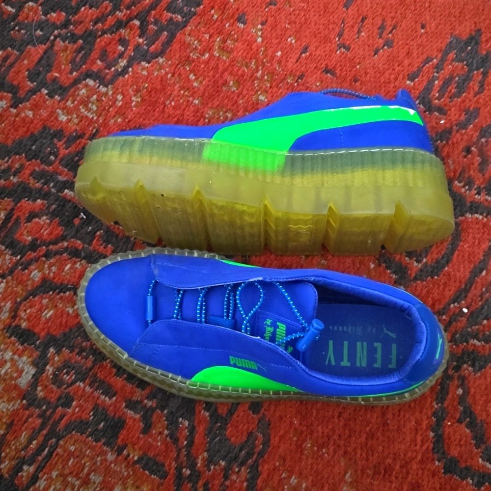 Rare Puma By Rihanna Cleated Creeper Surf Fenty Blue Green #367681 01 Women's 8